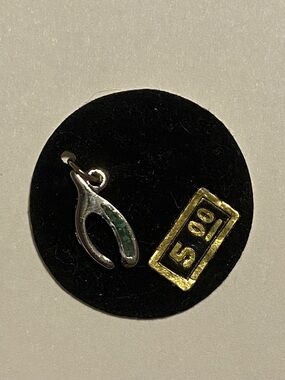 Vintage Wishbone Crushed Turquoise Charm #9189